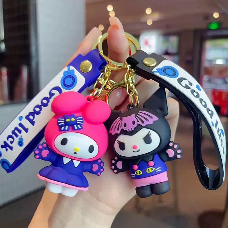 Kuromi Sanrio Cartoon Keychain Pendant - Cute Bag Charm Doll
