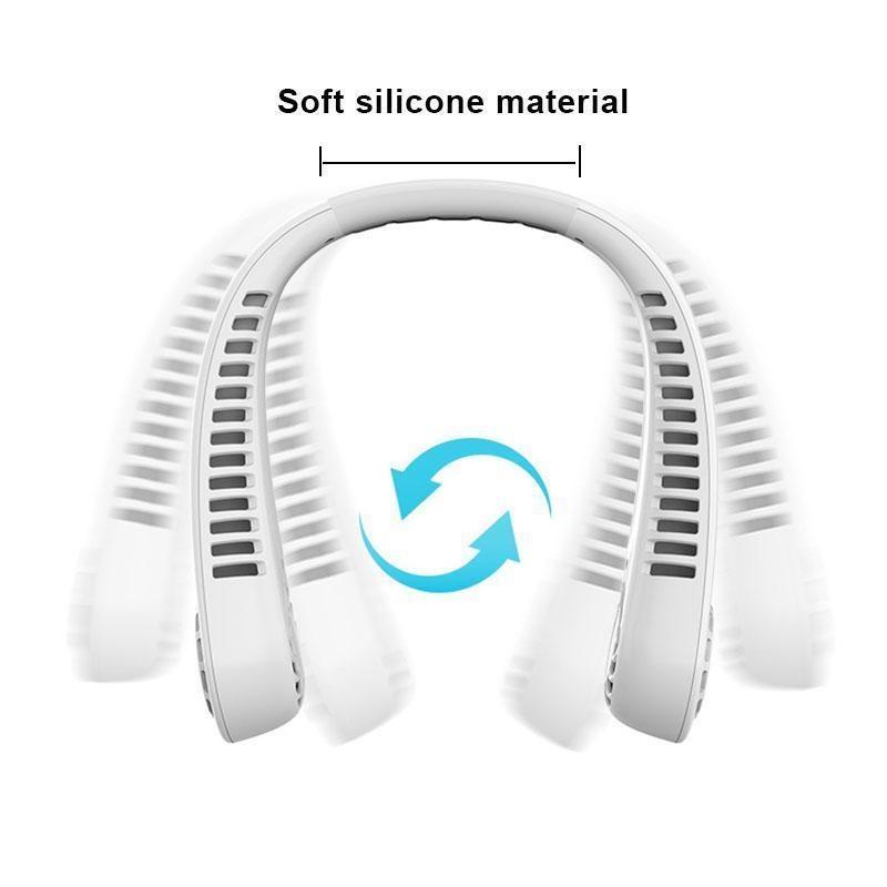 5 Speeds Portable Silent Neck Fan Bladeless Cooling Fan Headphone Design Personal Fan Adjustable Neck Fan for Travel Desk Bedroom