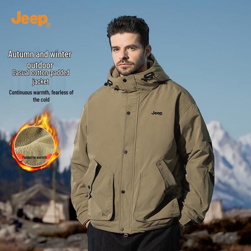 JEEP Men's Hooded Workwear Padded Winter Jacket