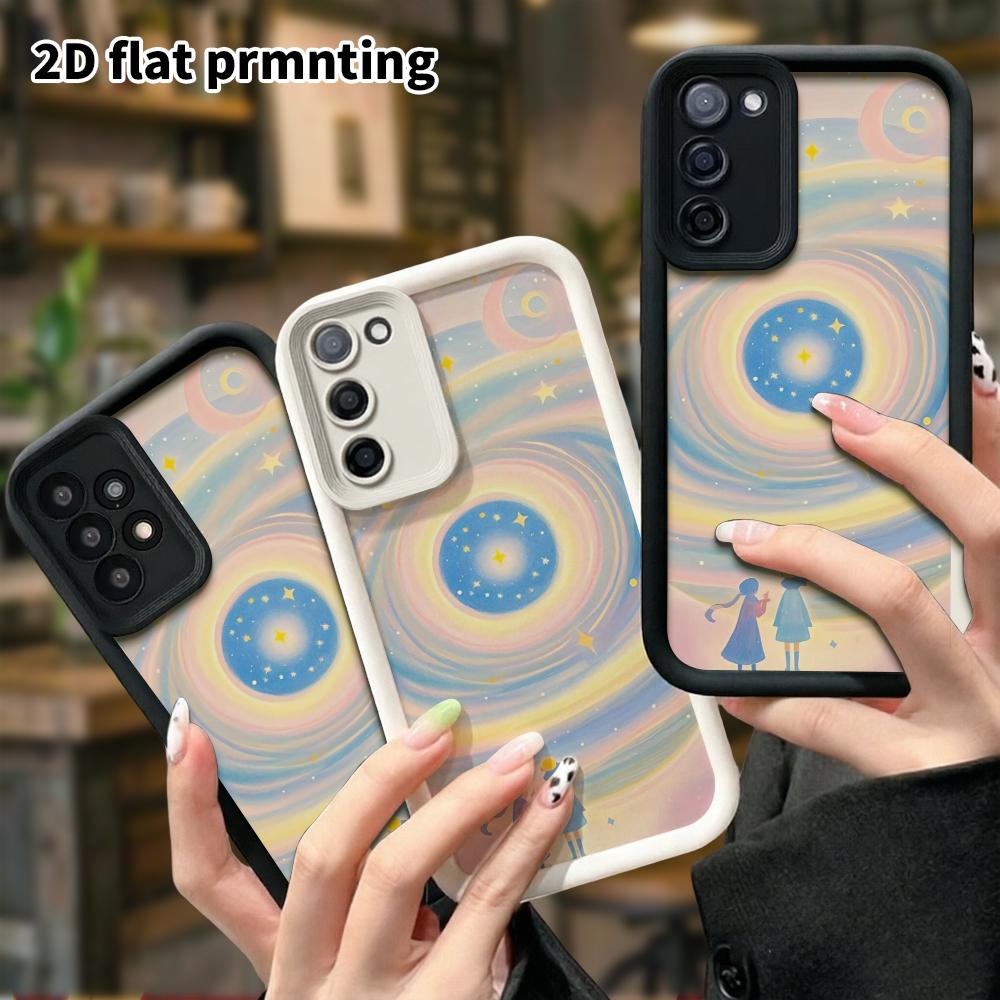 Phone case: 2D flat Samsung Galaxy A34 A35 M05 M06 S20 S22 S21 FE Plus 5G protective case, swirl galaxy, perfect Christmas and Halloween holiday gift