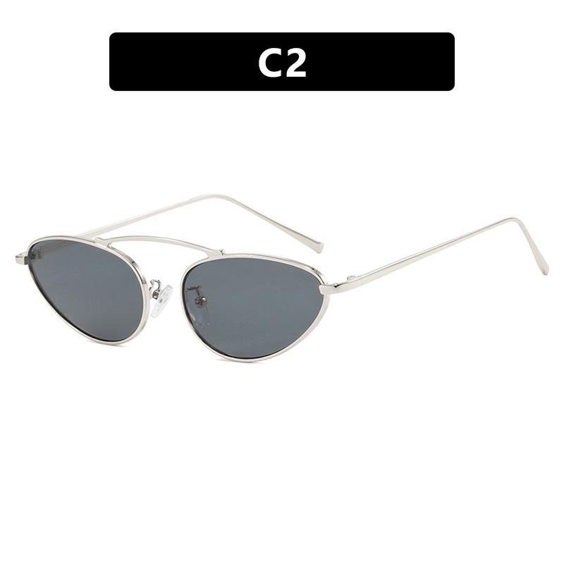 2024 Trendy Metal Cat-Eye Sunglasses for Women - European & American Street Style