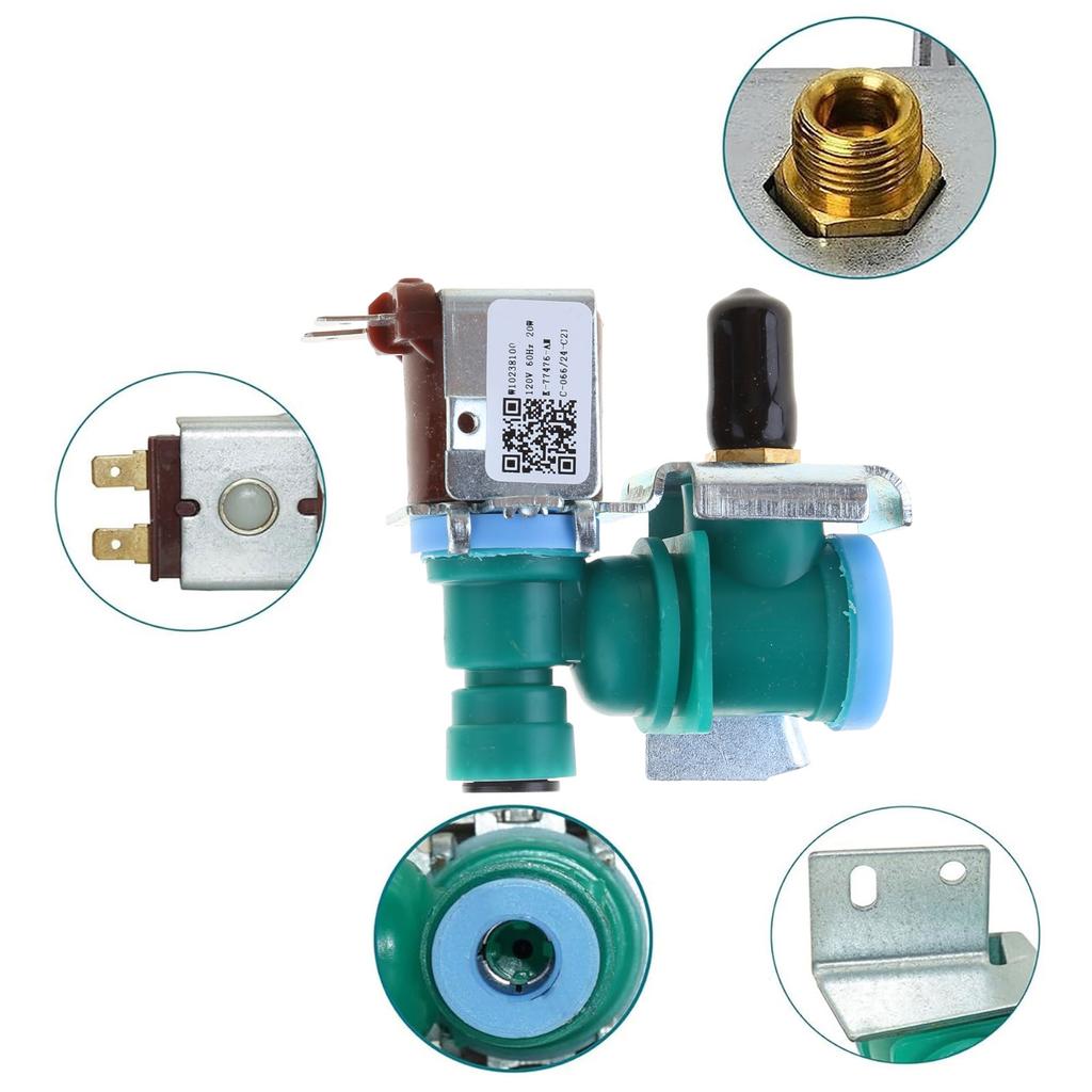 Long Lasting Refrigerator Water Inlet Valves W10238100 Single Water Valves Water Inlet Solenoid Valves Plastic Texture