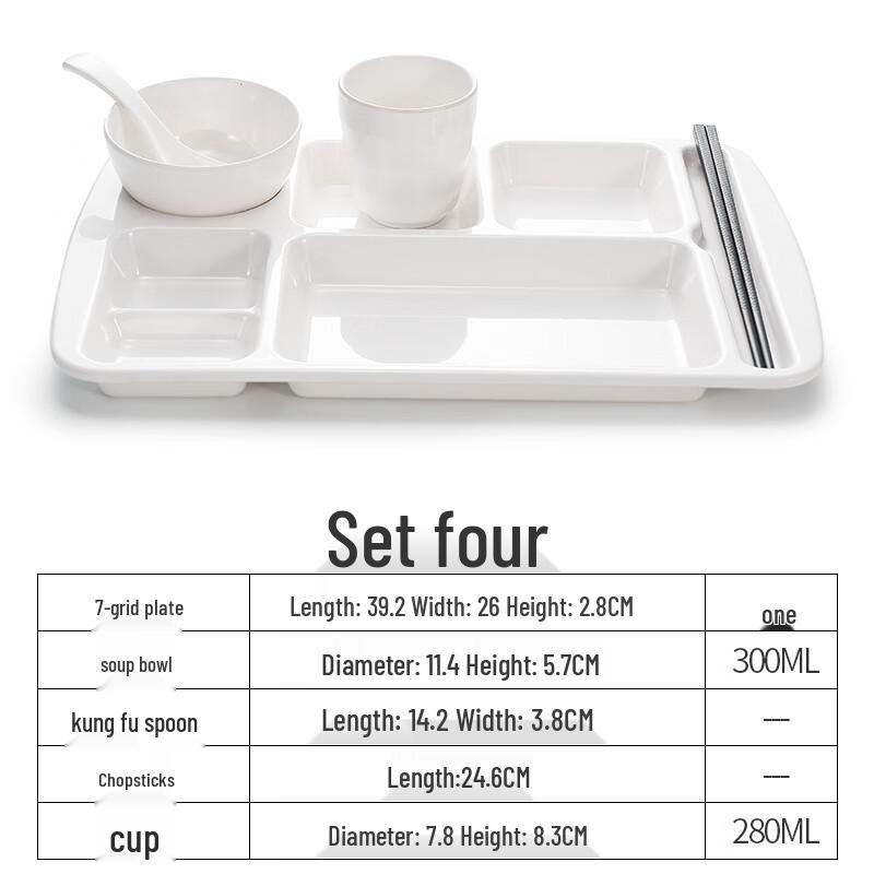 Handun White Melamine Rectangular Tray Set