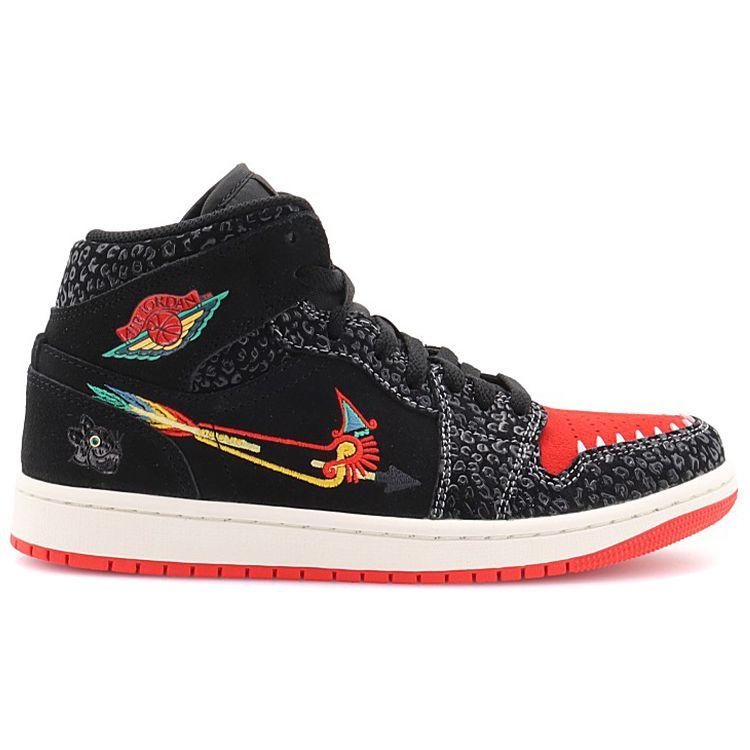 Air Jordan 1 Mid SE SiEMPRE Familia Unisex Sneakers Black Sail Roma-Green DN4904-001