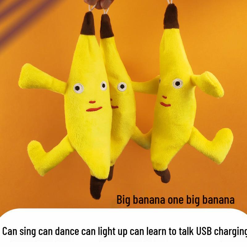 

Talking, Singing, Light-Up Dancing Banana Doll – Funny Creative Pendant Gift for Bestie Rechargeable with charging cable