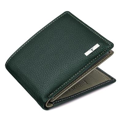 Kyle Grün/Grau Leder-Geldbörse für Herren