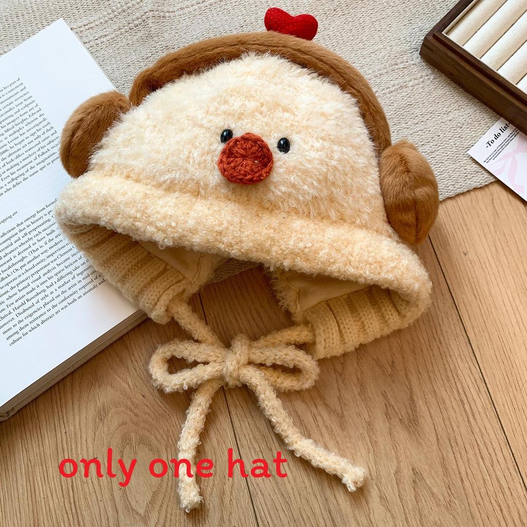 Snowman Embroidered Beanie Hat With Warm Fleece For Winter Wear хаки