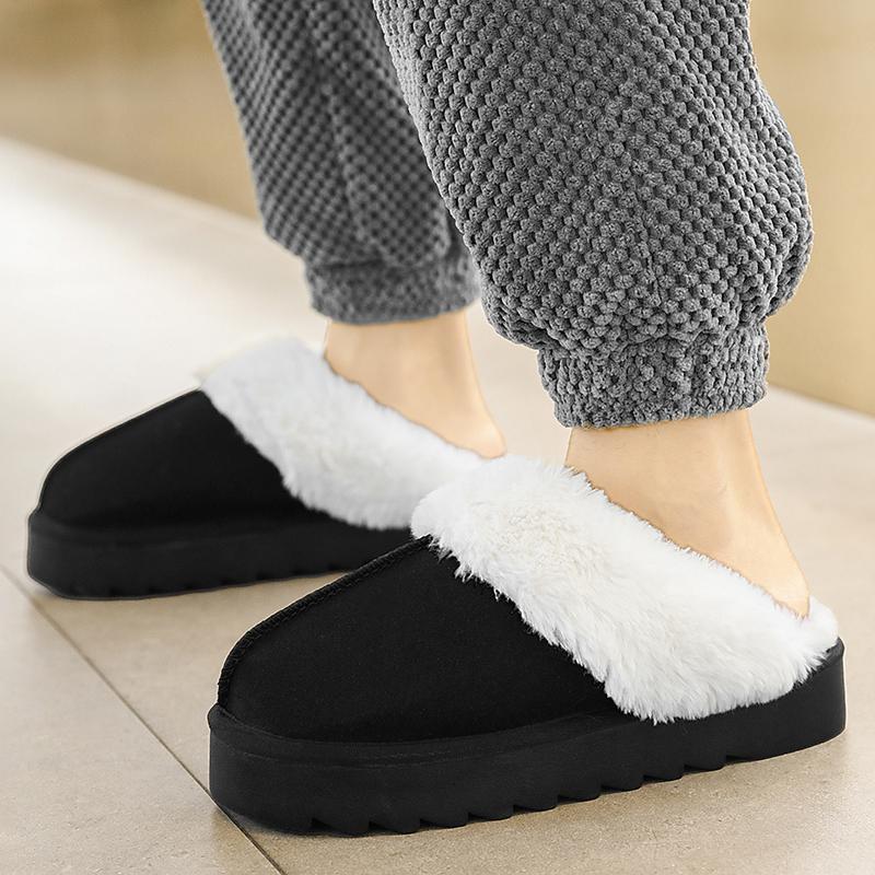 Moda Inverno Leggere Tinta Unita Antiscivolo Resistenti all'Usura Velluto Calde Pantofole Casual Mezzo Supporto Cotone Pantofole 36-43