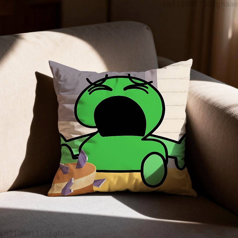 Funny Anime BFDI Pillow Case Antidustmite Pillowcase Invisible Zipper Silky Short Plush Sofa Cushion Cover