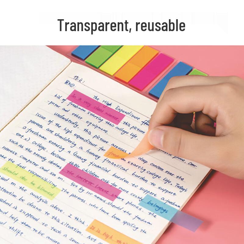 BYcc-09 Colorful PET Fluorescent Index Tabs  Sticky Notes Set