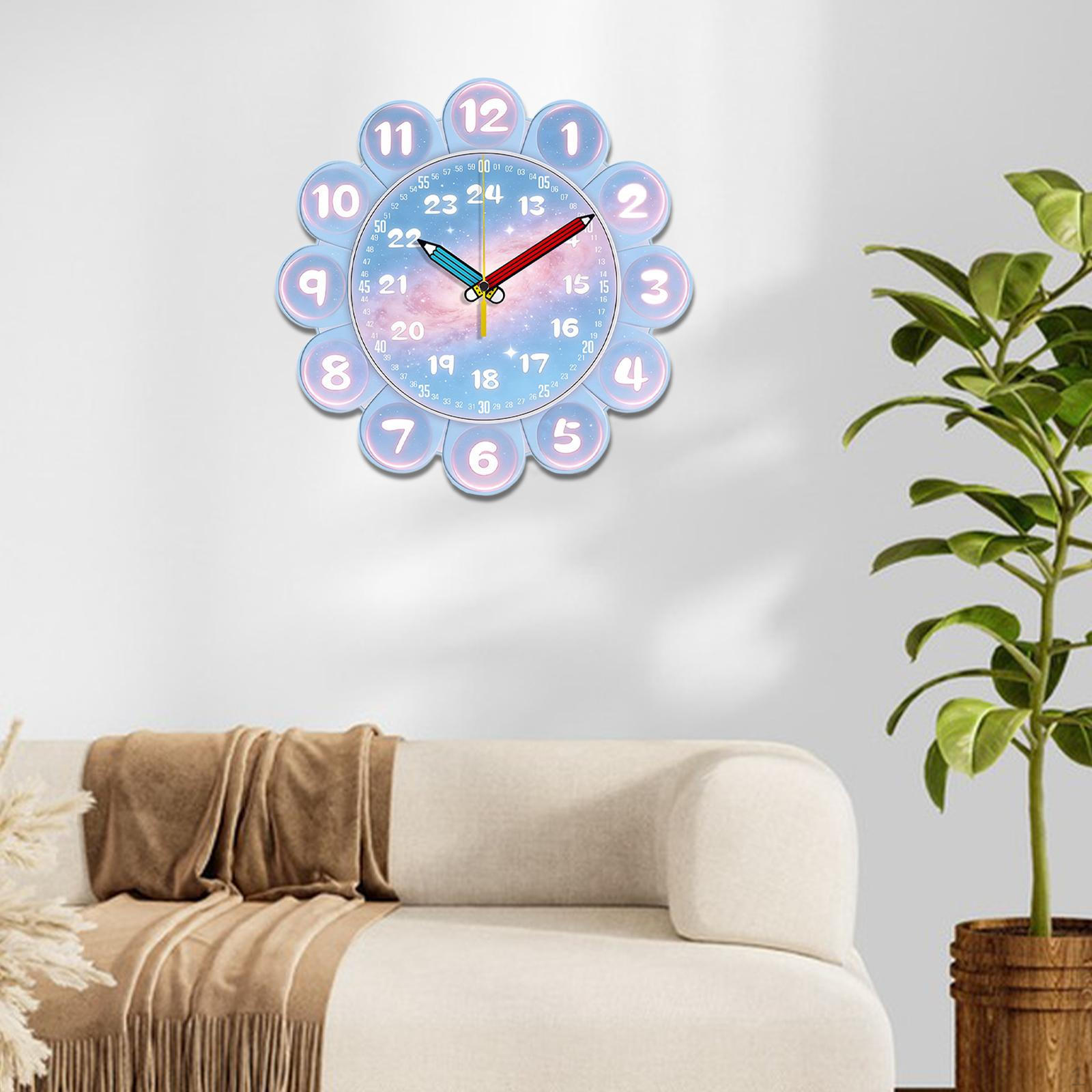 Learning Clock for Kids Analog to Tell Time Teaching Classroom Bedroom Dreamy