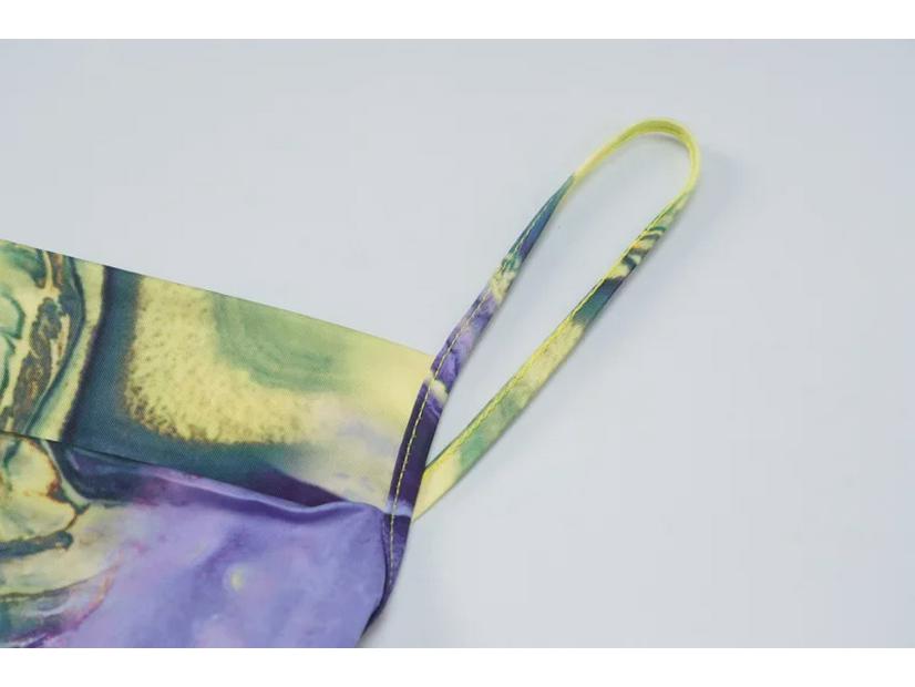 2025 Summer European & American Style Slim-Fit Printed Backless Tube Top Dress