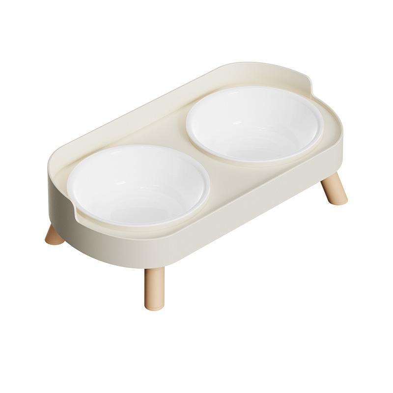 Stainless Steel Anti-Slip Cervical Protect Dual Bowl Pet Food Feeder for Cats and Dogs with Elevated Design