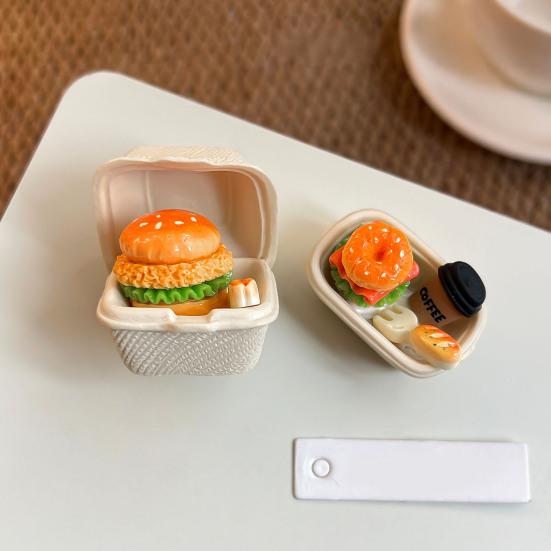 Chick Hamburger Refrigerator Magnet Resin Simulated Food Decorative Fridge Magnet Memo Notes Photo Holder for Home Kitchen Office
