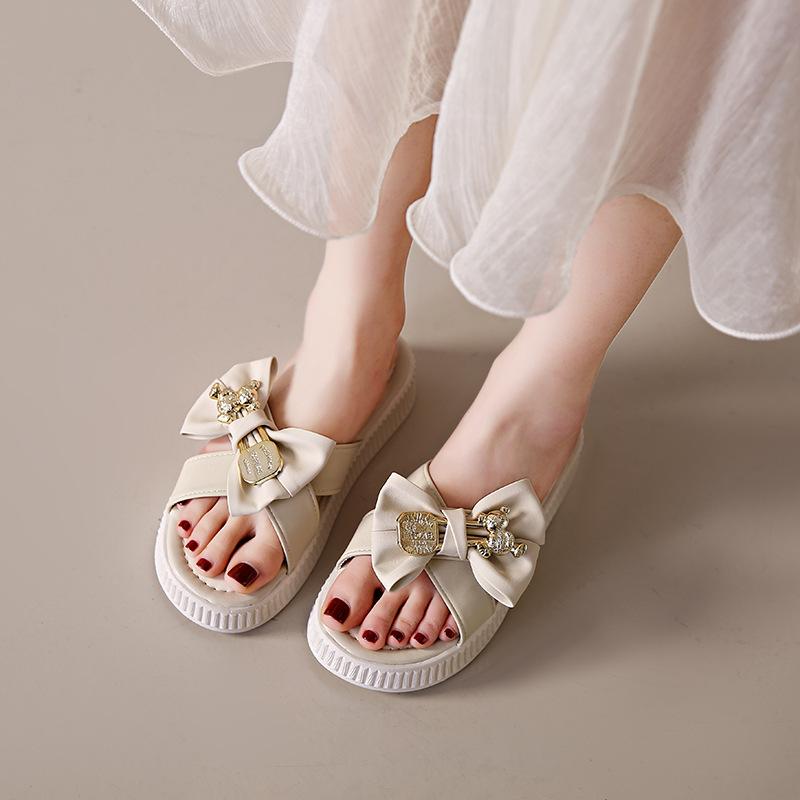 Летние милые тапочки с медведем для женщин — фото 4