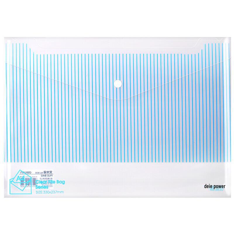 Deli 5505 A4 Snap Button Transparent File Folders