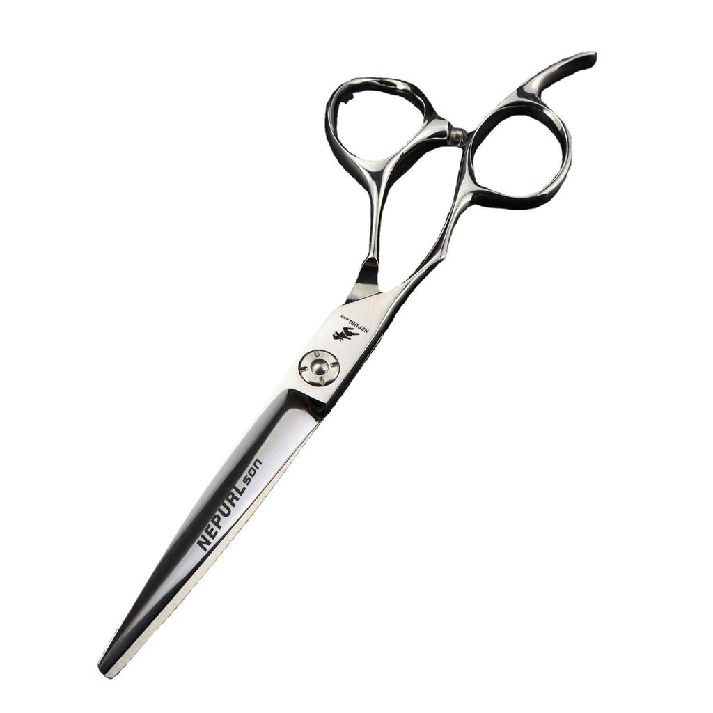 6" Left-Hand Hairdressing Scissors, Model XGZ-02: Straight, Serrated, Thinning Shears
