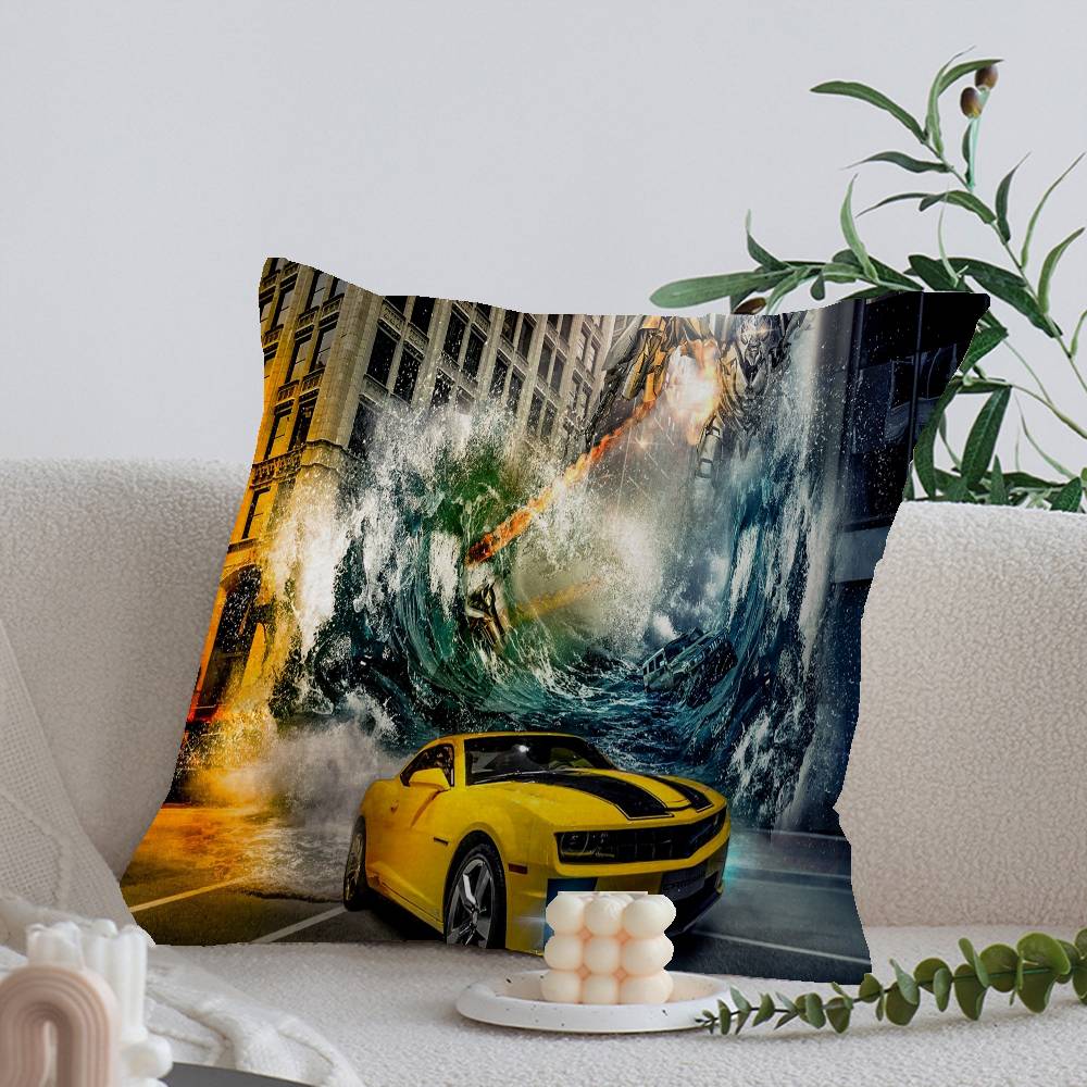 T-Transformers Maple Design Cushion Cover Happy Autumn Harvest Decor Holiday Decorati Pillow Cover