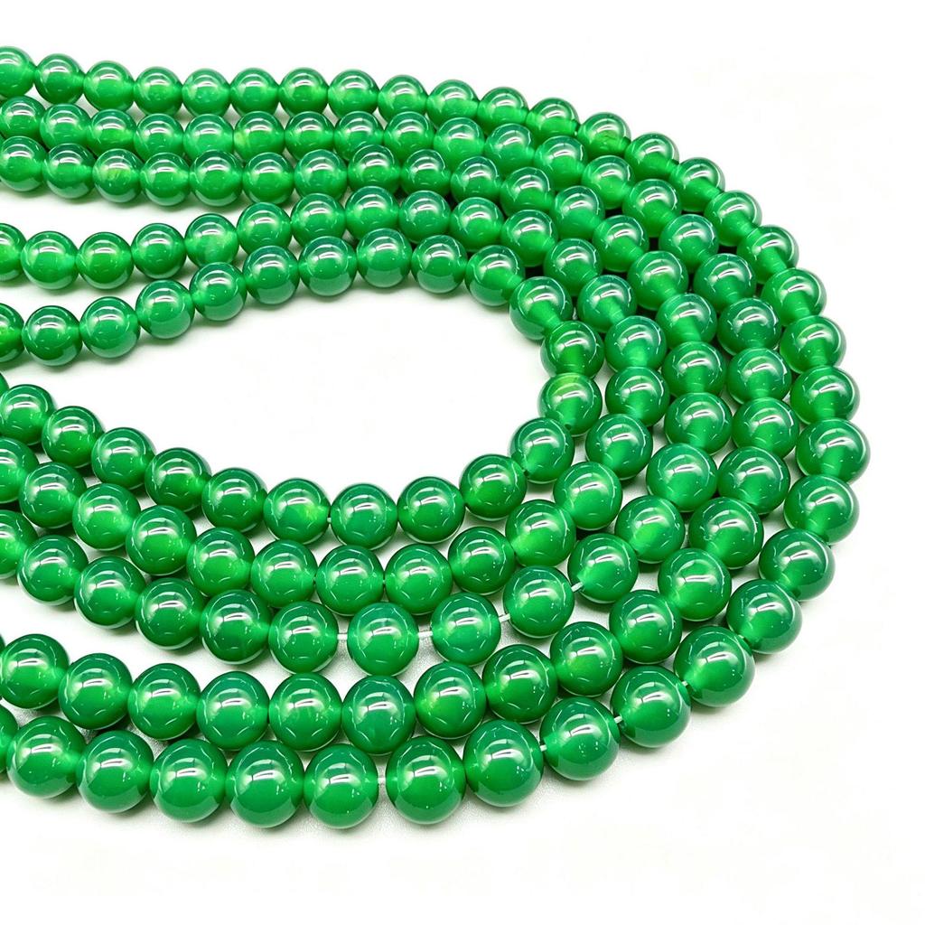 7A Green Agate Round Loose Beads for DIY Jewelry Accessories, Bracelets & Necklaces