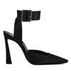 High Heels Sandals Women's Cross Silk Ribbon with Square Buckle Pointed Hollow Thin Heels Simple High Heels Women Shoes