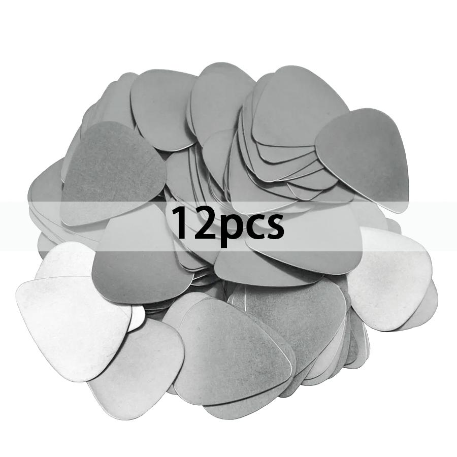 6/12pcs Stainless Steel Guitar Picks String Instrument Mental Paddles for Bass Ukulele Musical Universal Accessories XJM