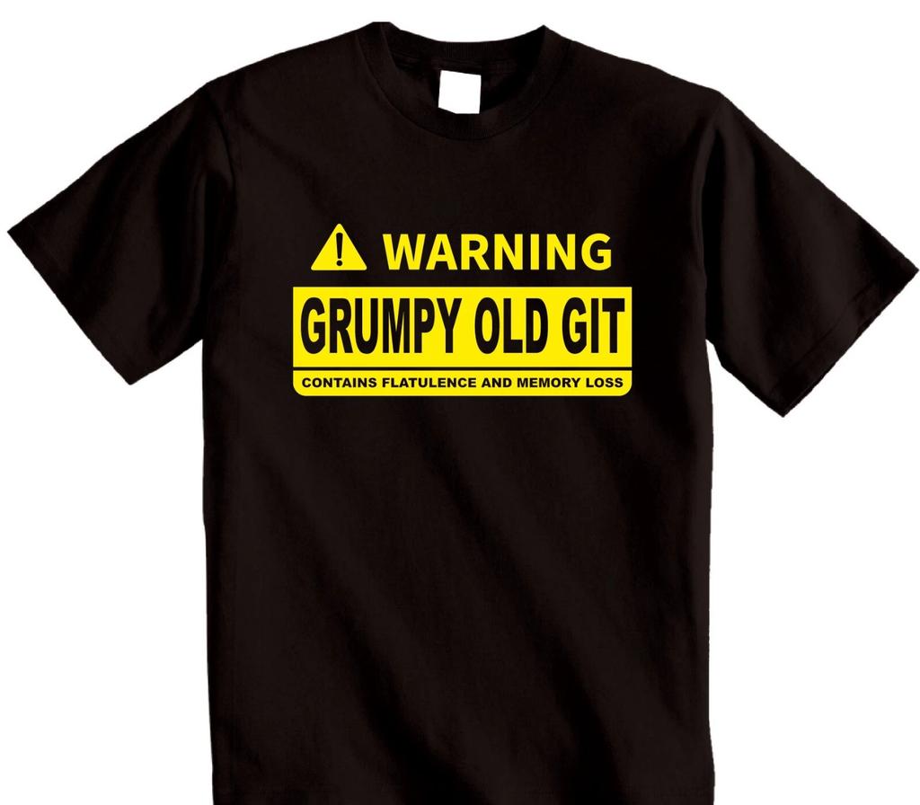 Unisexs Funny Warning Grumpy Old Git T Shirt Cotton Tee Unisex Oversized Loose Spring Summer Casual Gift For Dad Or Grandad Tops