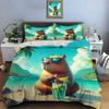 New Cute Cartoon Capybara Print Bedding Set Duvet Cover 1 Duvet Cover Pillowcases Adult And Children Bedding Set Luxury Gifts