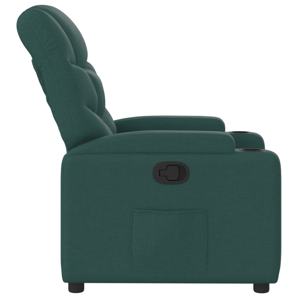 Recliner Chair Dark Green Fabric