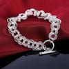 Fashionable Korean-Style Triple Circle Bracelet in Electroplated 925 Silver
