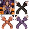 Long Halloween Costumes Gloves Spider Web Design Cosplay Party Decorations