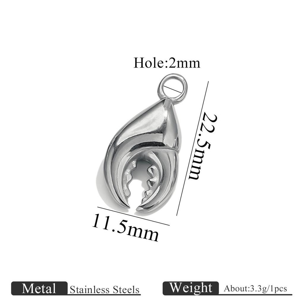 Yori 5PcsStainless Steel Casting Marine Animal Octopus Shark Crab Gold Pendant Ocean Series DIY Necklace Bracelet Jewelry