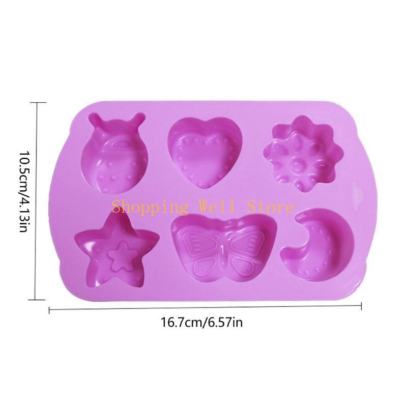 KX4B 6 Cavitys Molds Baking Molds Fondant Molds Silicone Candy Molds Insect