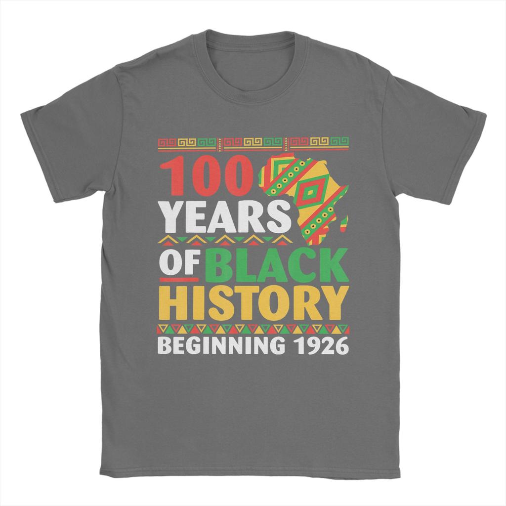 Unisex TShirt Years Black History Beginning Centennial Africa Leisure Cotton Tees Short Sleeve T Shirts Clothing Plus Size