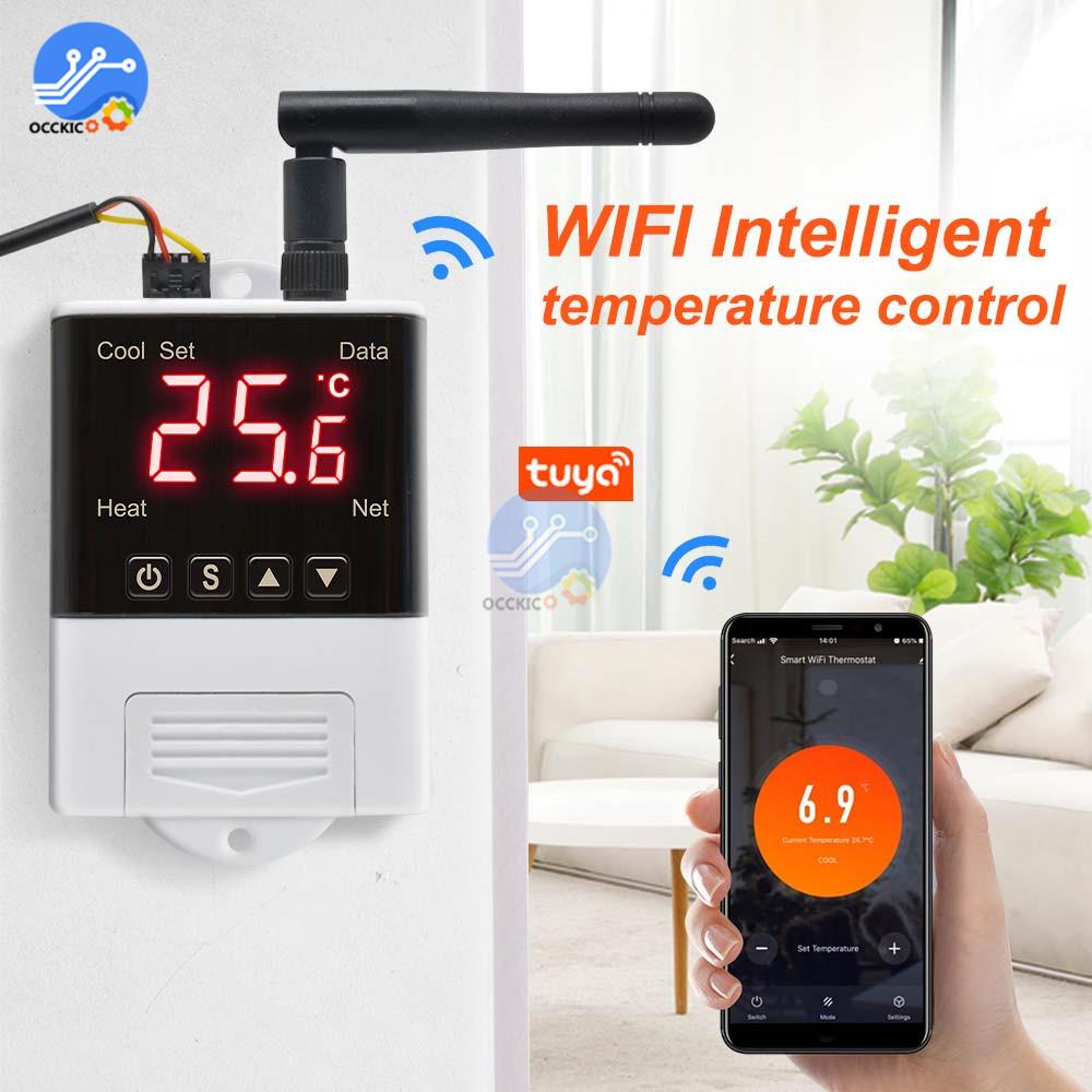 Controler de Temperatură Termostat Wifi Wireless AC110-220V Senzor DS18B20 NTC Afișaj Digital Control prin Aplicație pentru Casă Inteligentă Acvariu