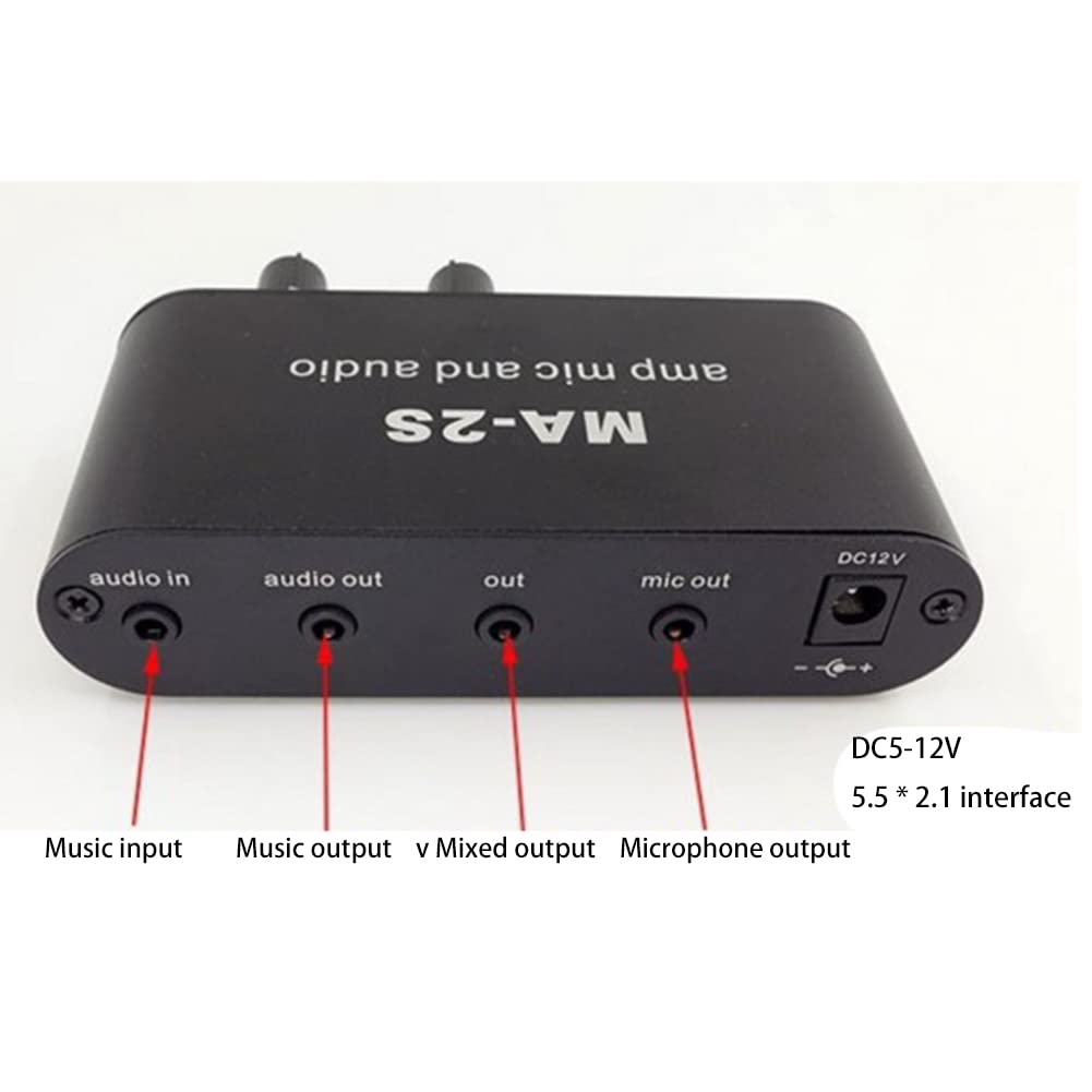 Dovhmoh Condenser Microphone Amplifier Headphone Amplifier Music Audio Preamplifier Mixing Board 3.5mm MA-2S