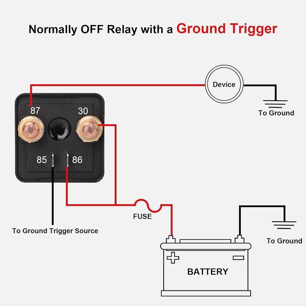 Starter Relay, 12V 250A, 4 Pin SPST, Continuous Duty Relay, Car Battery Control Relay, Automotive Heavy Current Start Relay Car Relay (1)
