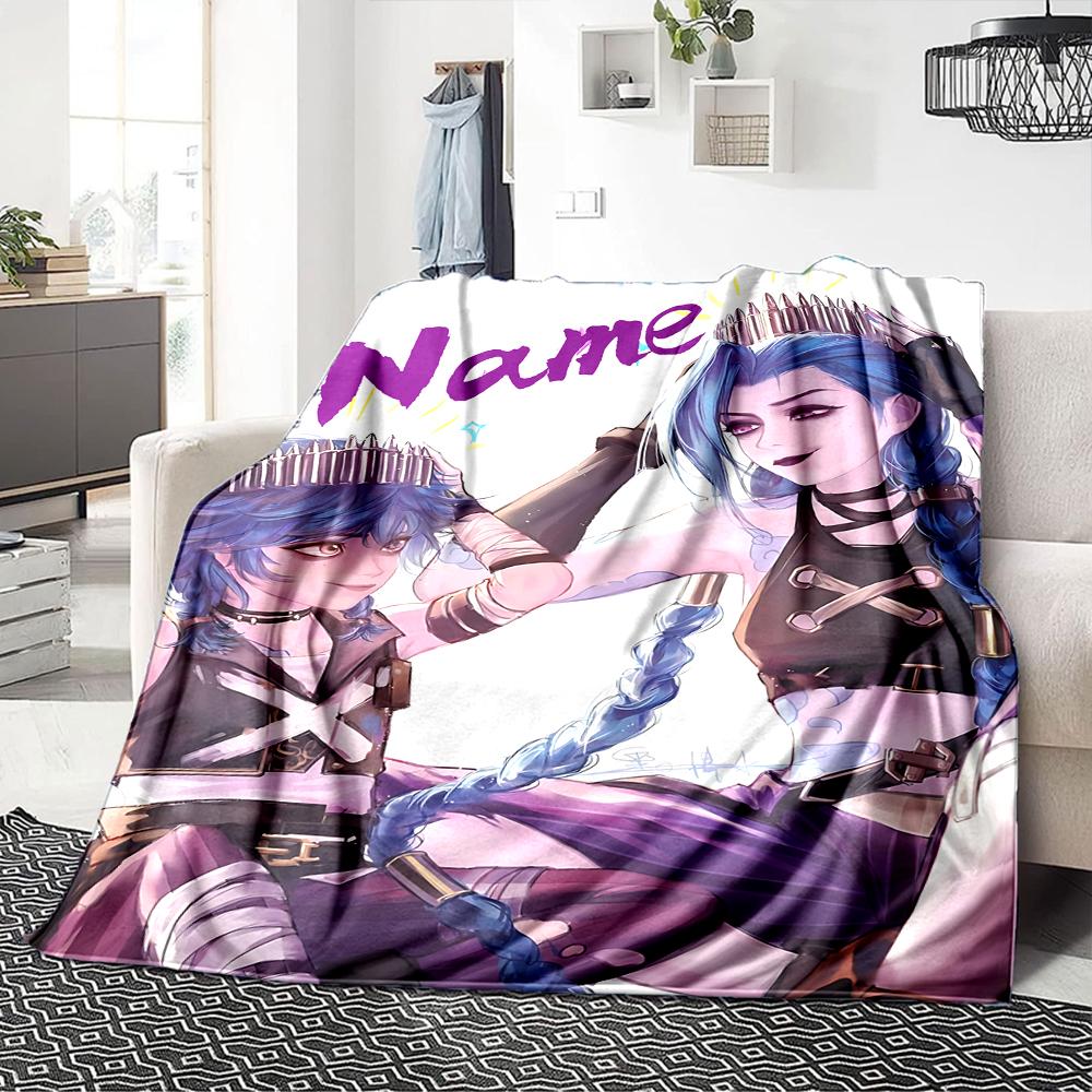Custom Name Jinx Power Dark Party Blanket For Couch Bed Plush Cozy Fuzzy Blanket Super Soft Warm Blankets For Fall And Winter 091619