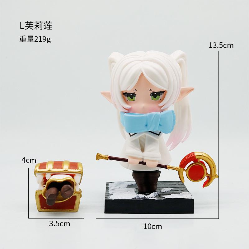 Anime Frieren Q Version Figures Model Magical Elf Statue Desktop Ornaments PC Case Decoration Toys Surprise Gifts Collectible