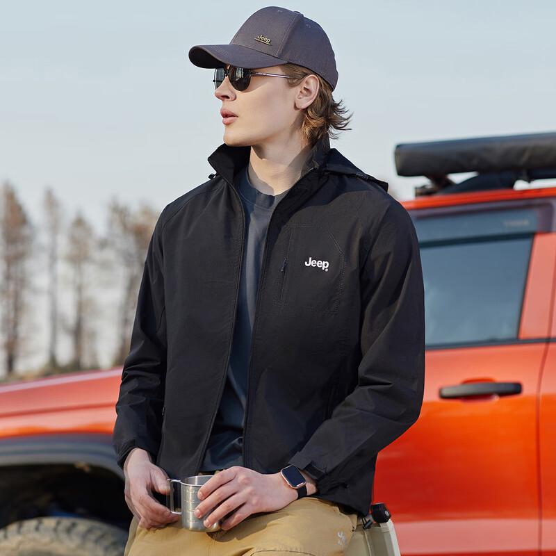 

JEEP Men s Detachable Hooded Sporty Casual Jacket XL