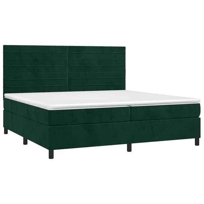 Maison Exclusive - Sommier à lattes de lit avec matelas LED Vert foncé 200x200 cm
