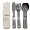 6-Piece Stainless Steel Outdoor Tableware Set Durable Portable and Easy To Clean Cutlery for Camping Picnic.