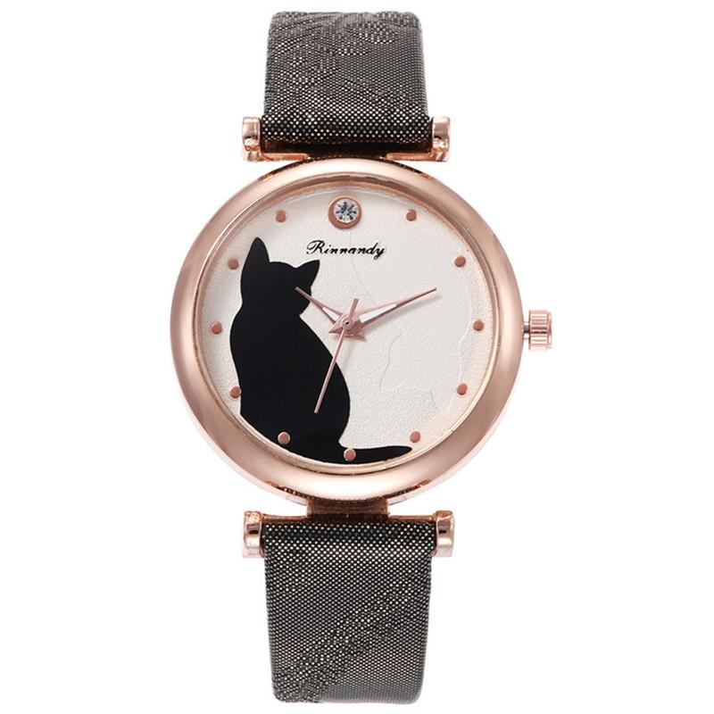 Cute Cat Pattern Quartz Watch Kids Students Wristwatch