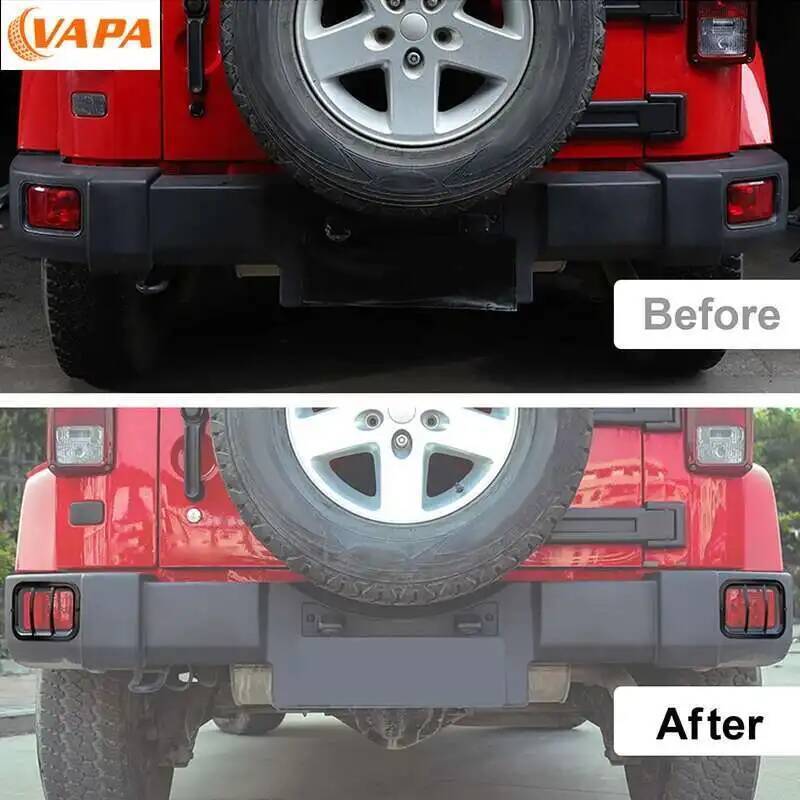 Rear Fog Lamp Protector Cover Light Taillight Metal Decoration For Jeep Wrangler JK 2007-2017 Exterior Accessories