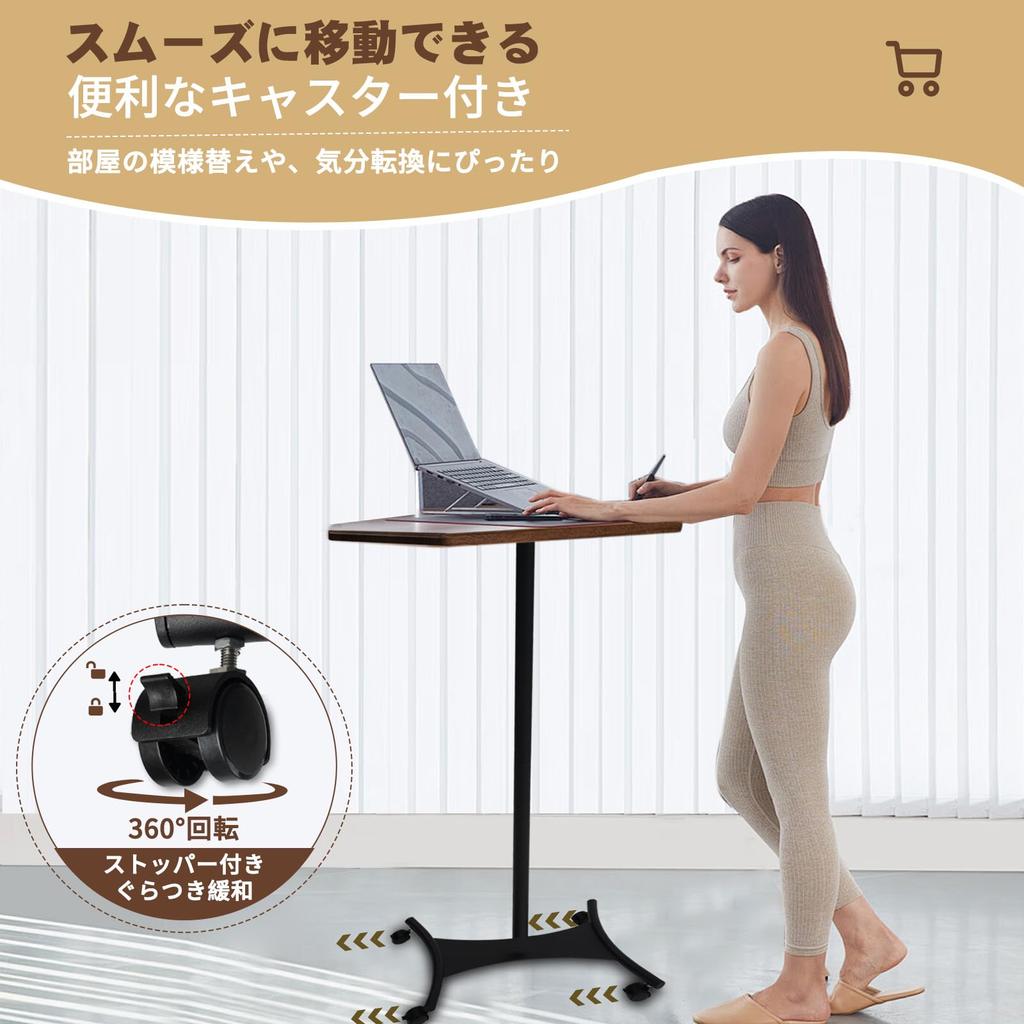 KLD Standing Desk for Side Bedside Sofa Bedroom Coffee Laptop Projector Easy Suitable for Meeting and Paraffin Wood Finish Laptops, Table, Table,