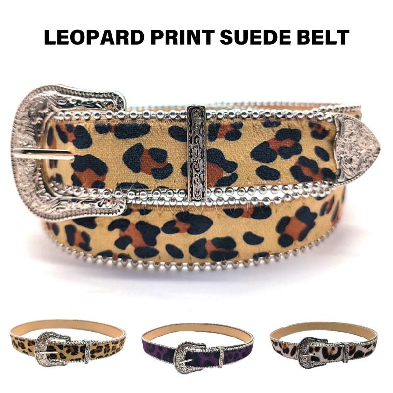 Leopards Print Belt Adjustable Belt Velvet Waistband Unisex Belt Trendy Waistband for Men and Women