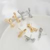 14K Gold-Filled Bow Earrings with 925 Silver Needle for DIY Hanging Pearl Jewelry