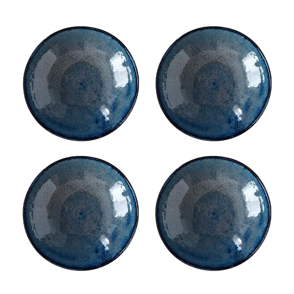 

Tableware East Salad Bowl, Kiln-Changed, Deep Blue, Japanese Tableware, Bowl, Simmering Bowl, Side Plate (Set of 4 Salad Bowls)