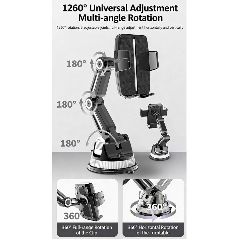 Car Phone Holder for Phone 17 16 15 14 Car Dashboard Mount Cellphone Holder Rotating Suction Cup Phone Stand