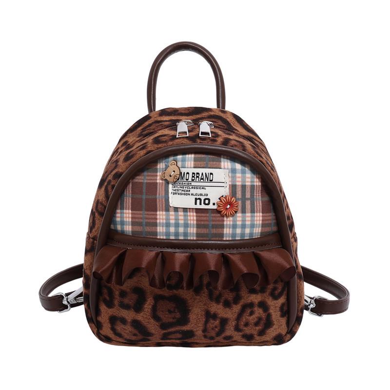 

Модный женский мини-рюкзак с леопардовым принтом - 2025 Осень/Зима Универсальная модная сумка для поездок 18x8x20 cm