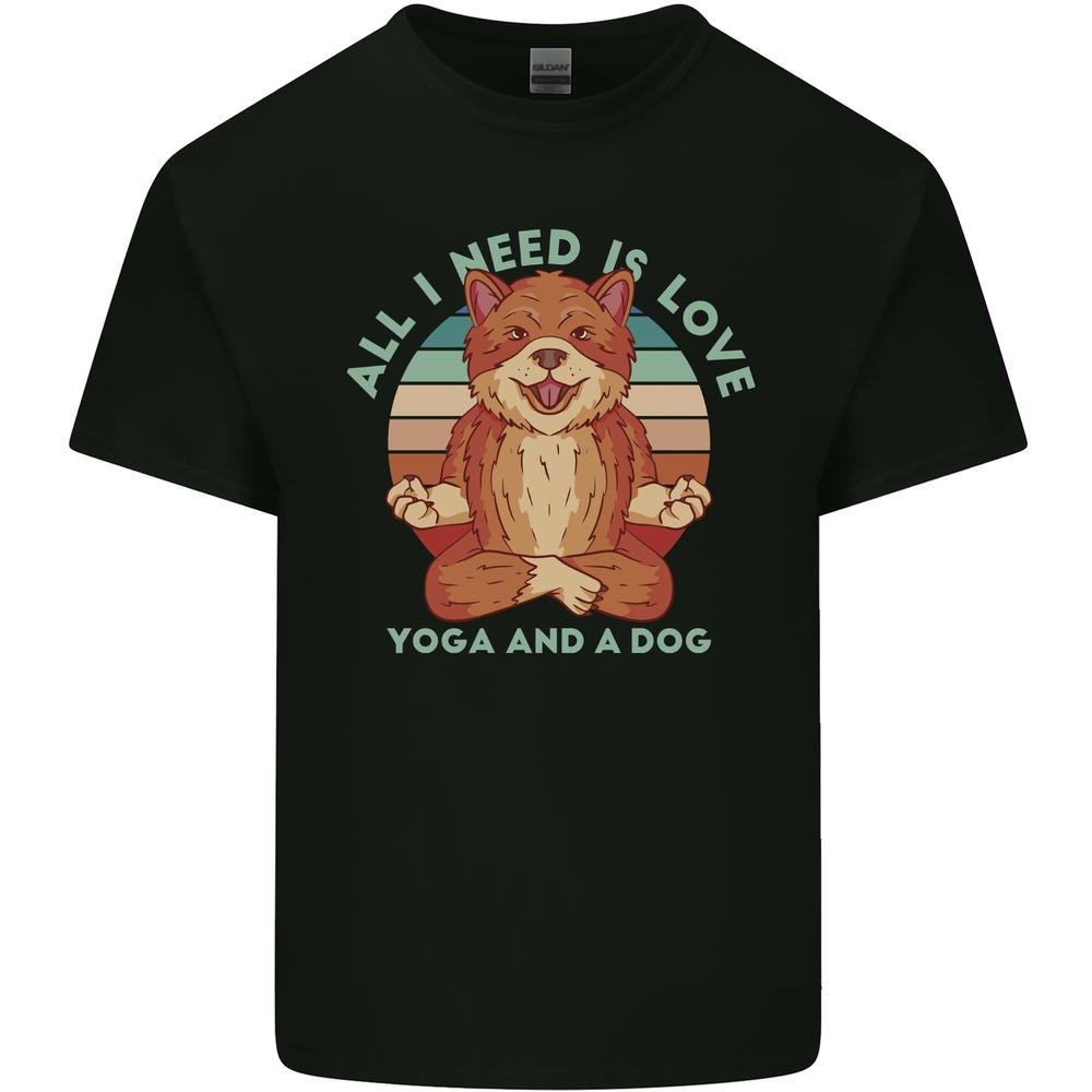All I Need is Love Yoga and a Dog Funny Kids T-shirt Childrens XL